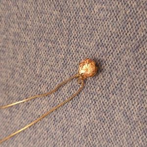 Gold over sterling silver chain with golden champagne colored gem stone pendant